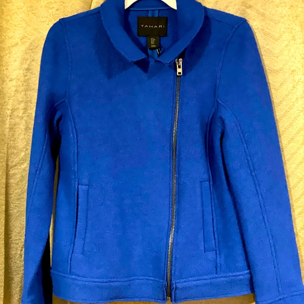 NWT Tahari wool jacket Sz S blue wool